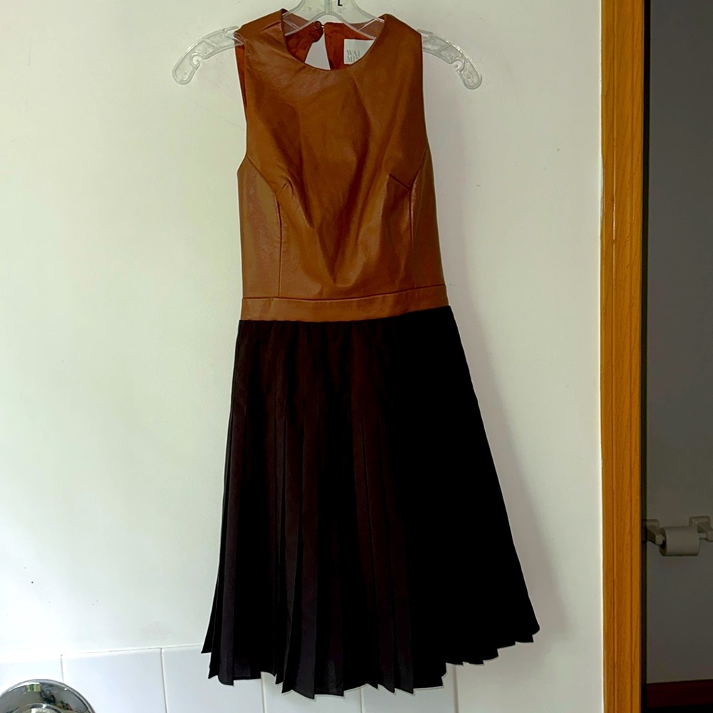 Wai Ming Halter Leather Dress